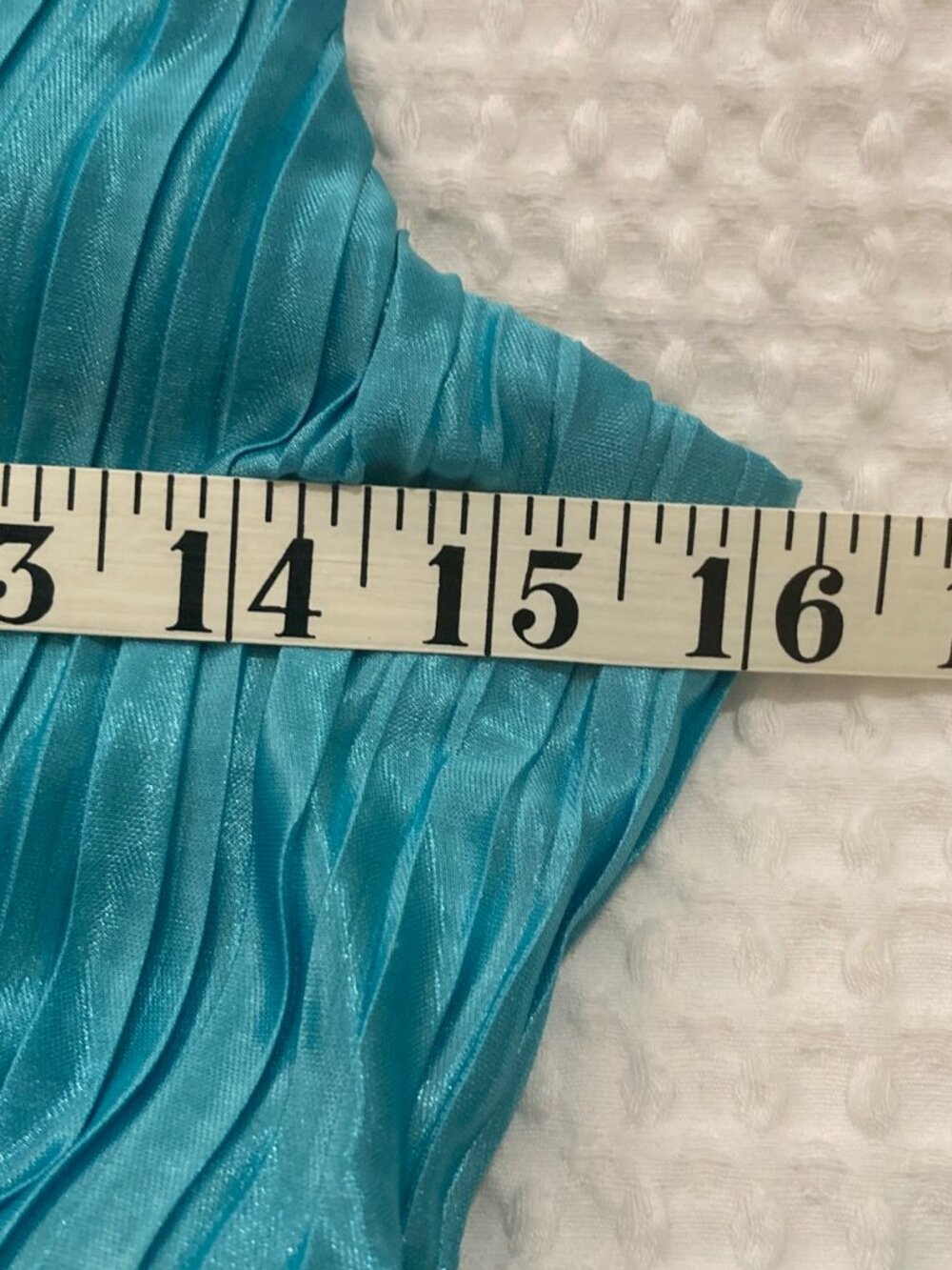 VTG Le Chateau Teal Pleated Cami Blouse Beaded Y2K Made in Canada S - Picture 16 of 16